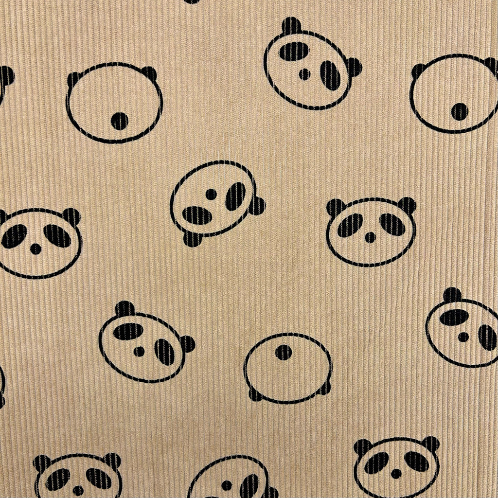 Panda Buddies Stretch Corduroy Fabric