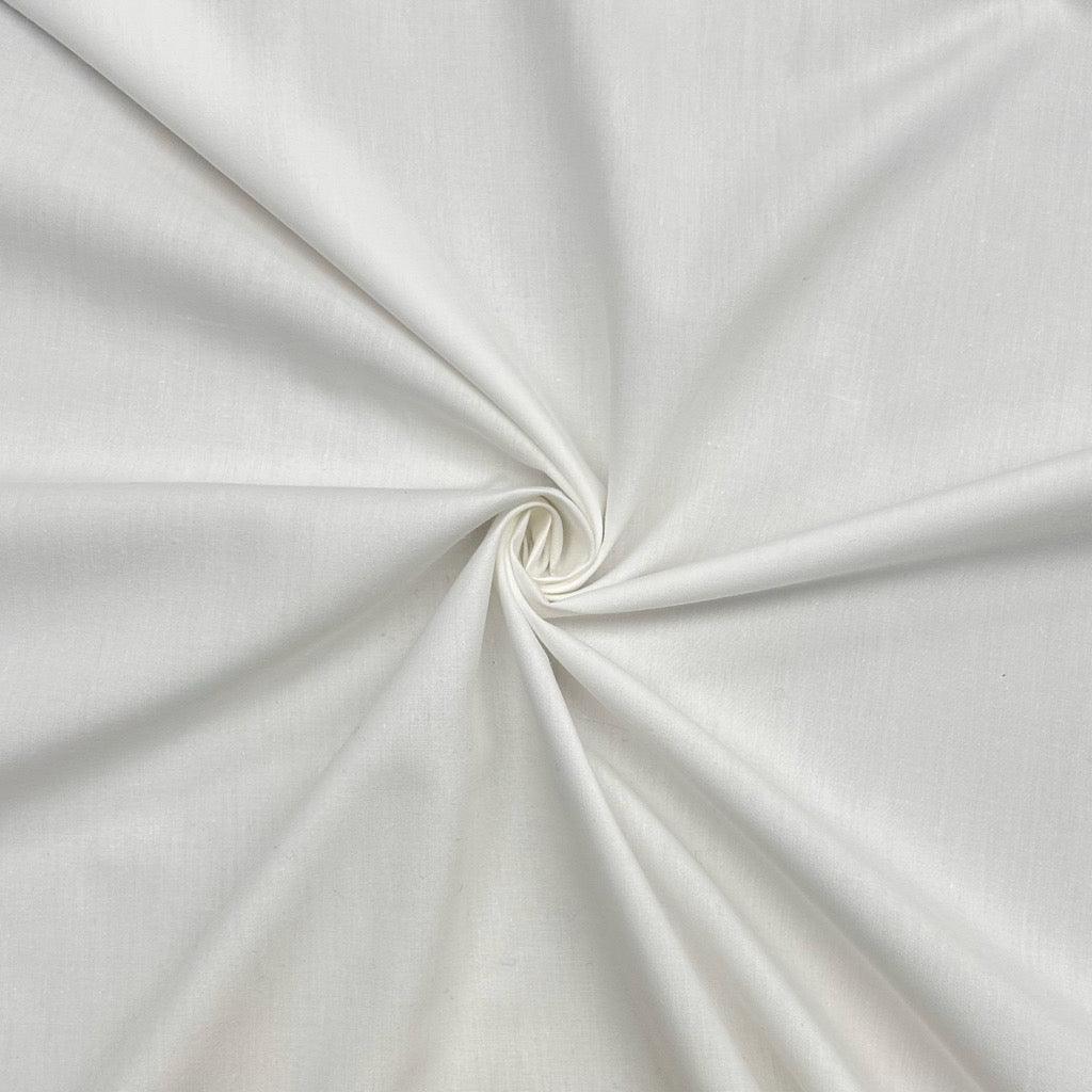 100% Cotton White Percale Sheeting Fabric - 116&quot; Wide