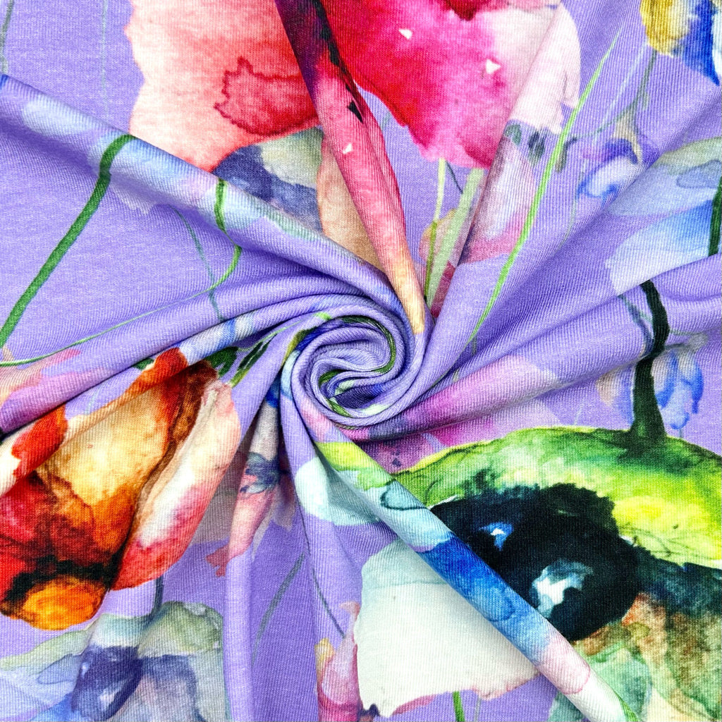 Purple Patch Viscose Jersey Fabric