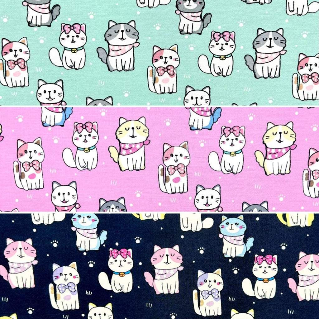 Kitty Squad Cotton Poplin Fabric