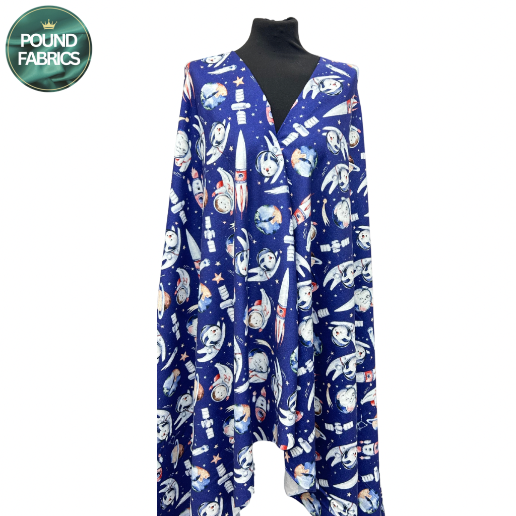 Rocket Ride Brushed Cotton Fabric