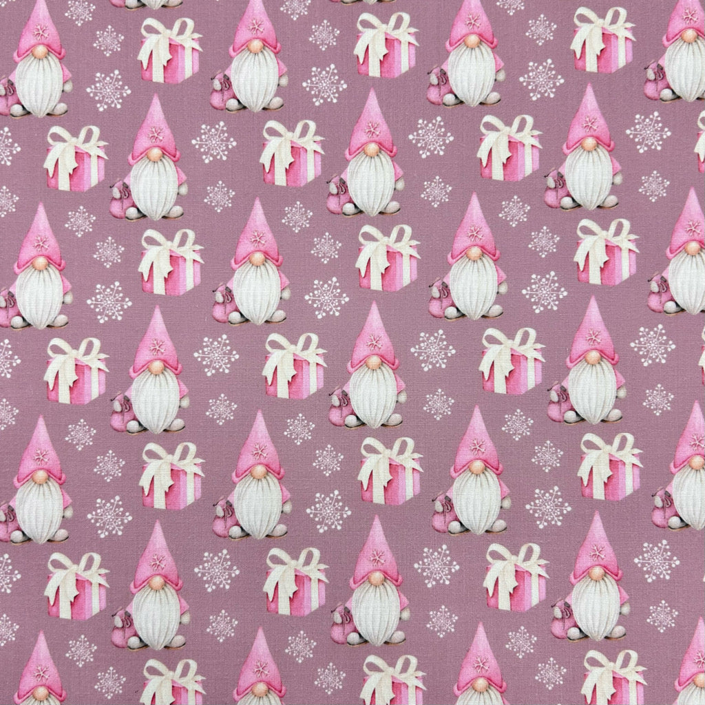Snowy Gnomes Polycotton Fabric