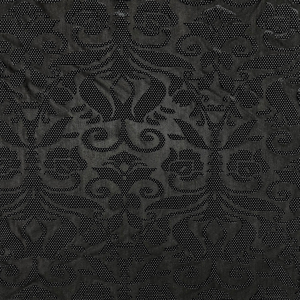 Midnight Rose Burnout Velvet Fabric
