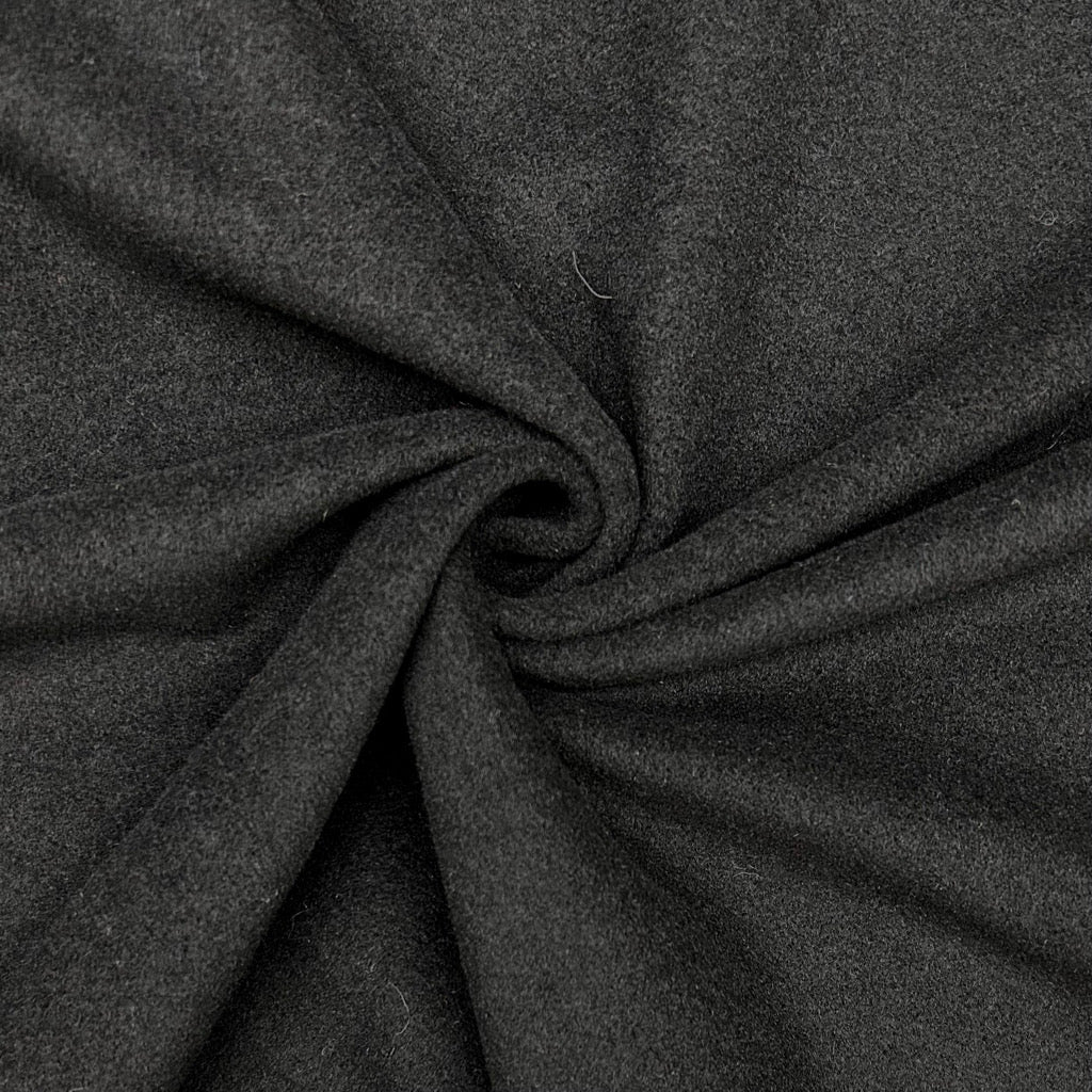 Signature Black Wool Blend Fabric