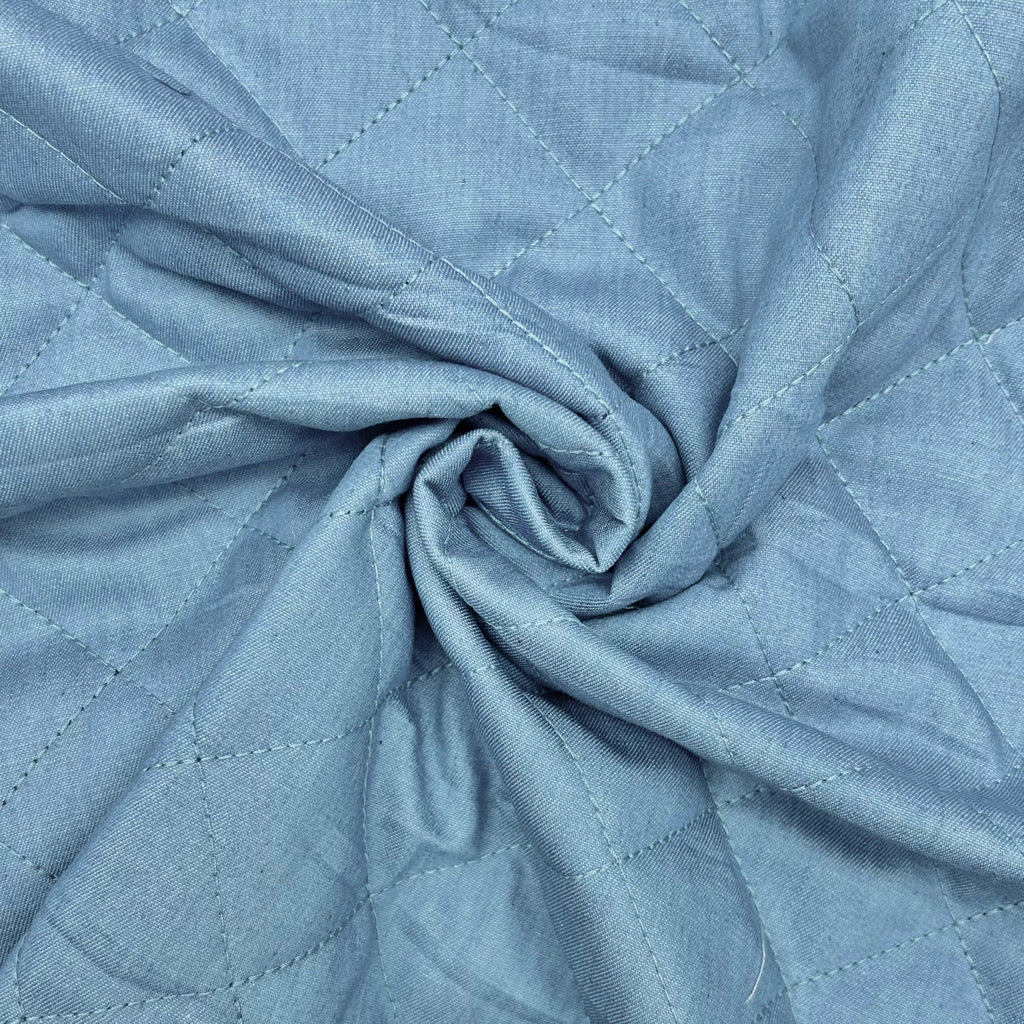 Diamond Quilted Cotton Denim Fabric
