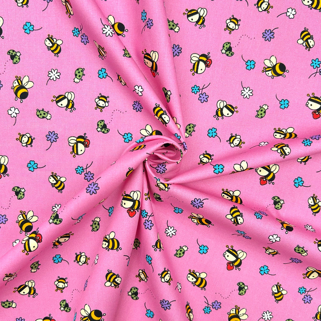 Bee Garden Rose & Hubble Cotton Poplin Fabric