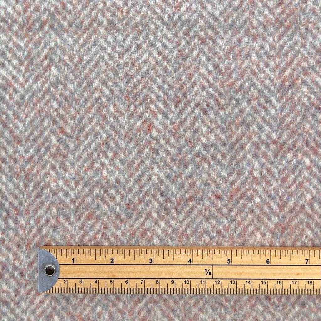 Pink Herringbone Brushed Wool Blend Fabric - Pound Fabrics