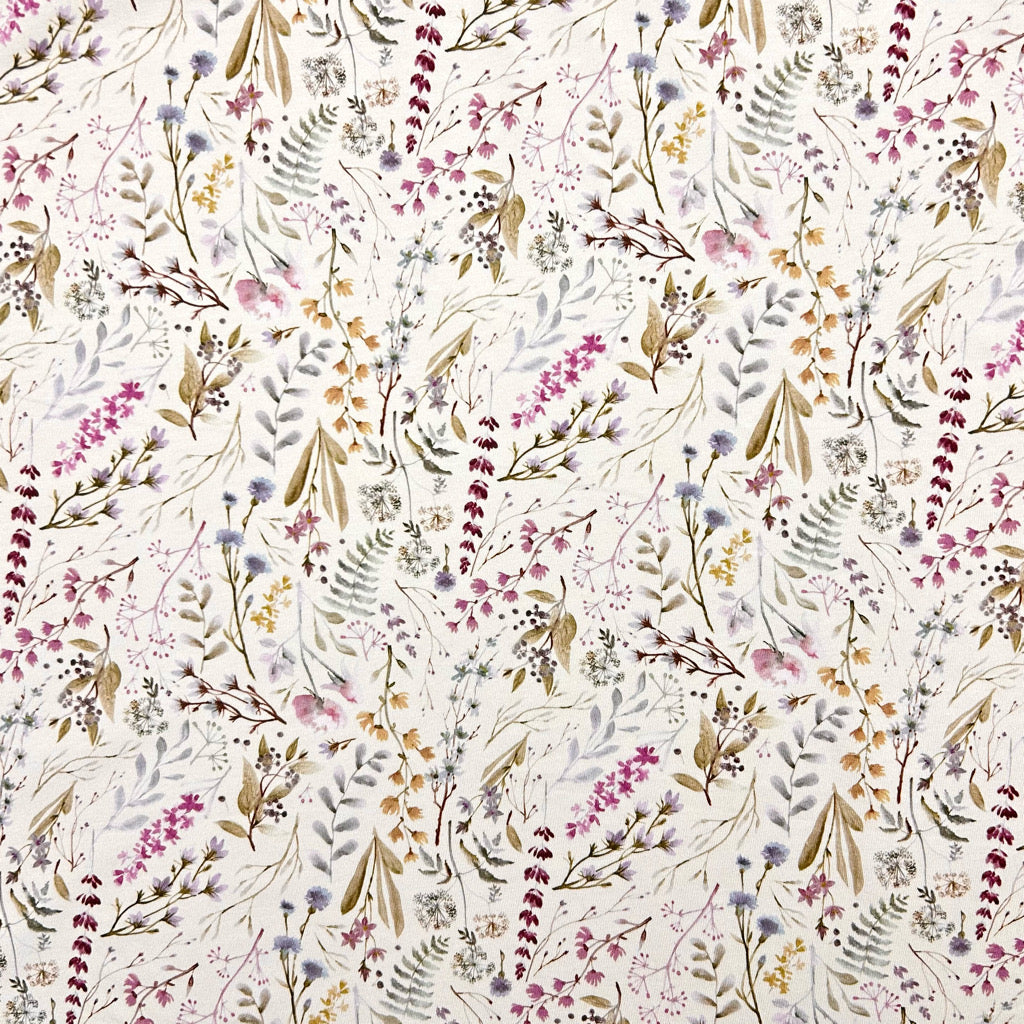 Floral Canvas Cotton Jersey Fabric