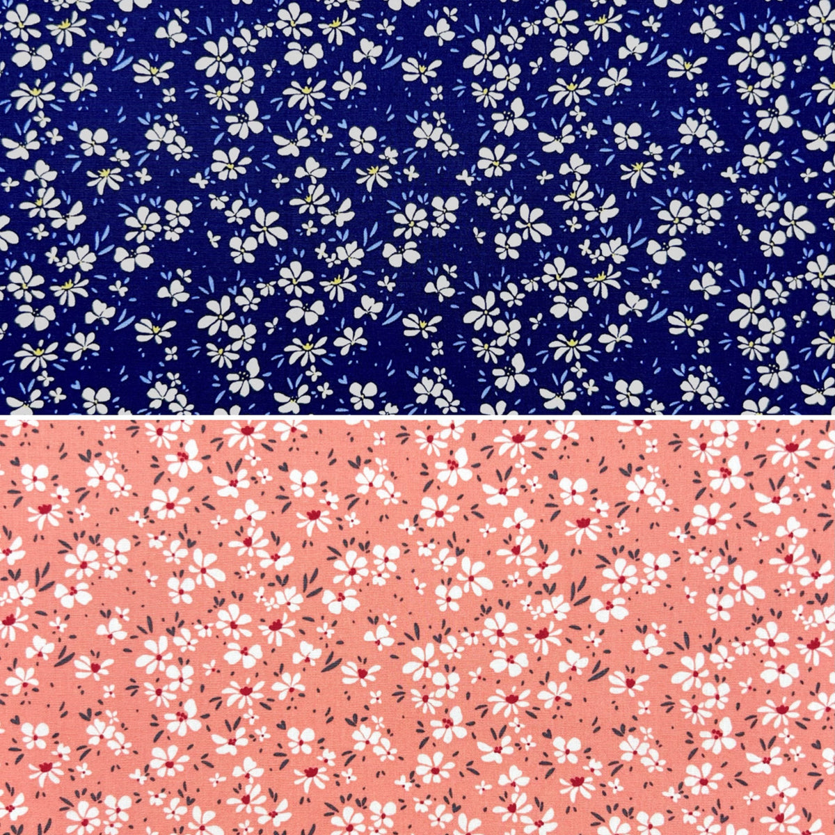 Delicate Daisies Rose & Hubble Cotton Poplin Fabric
