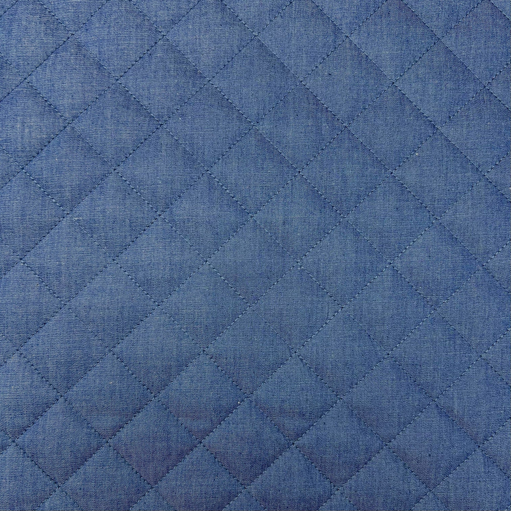 Diamond Quilted Cotton Denim Fabric
