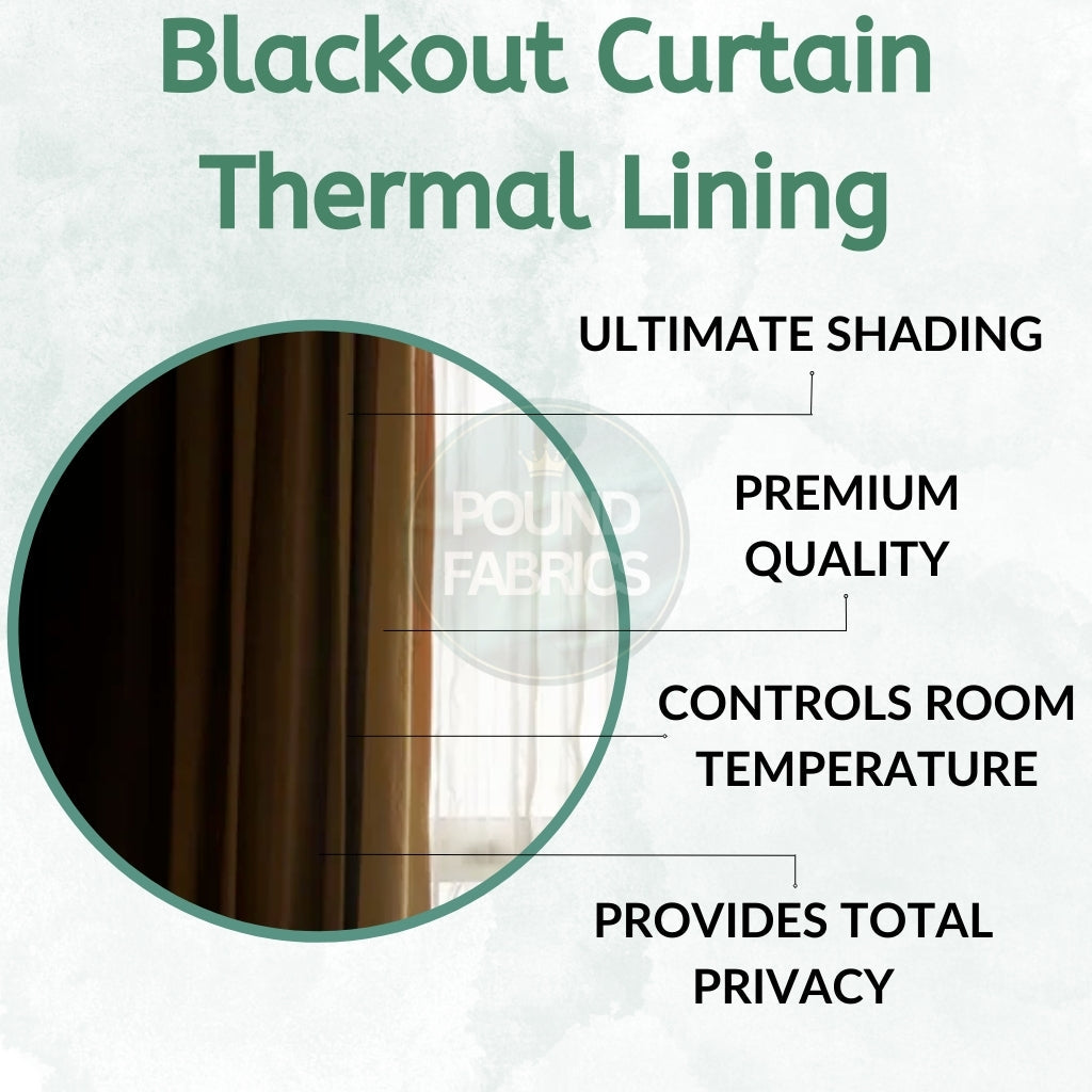 Blackout Thermal Curtain Lining Fabric - Full 50m Roll
