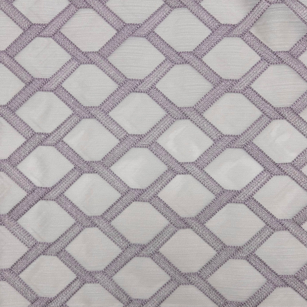 Checkered Embroidery Curtain Voile Fabric