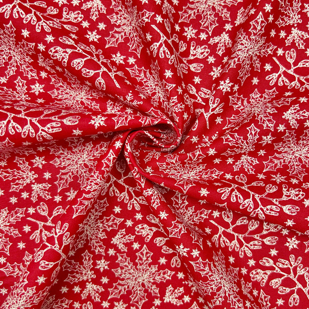 Holly Sprigs Christmas Cotton Fabric