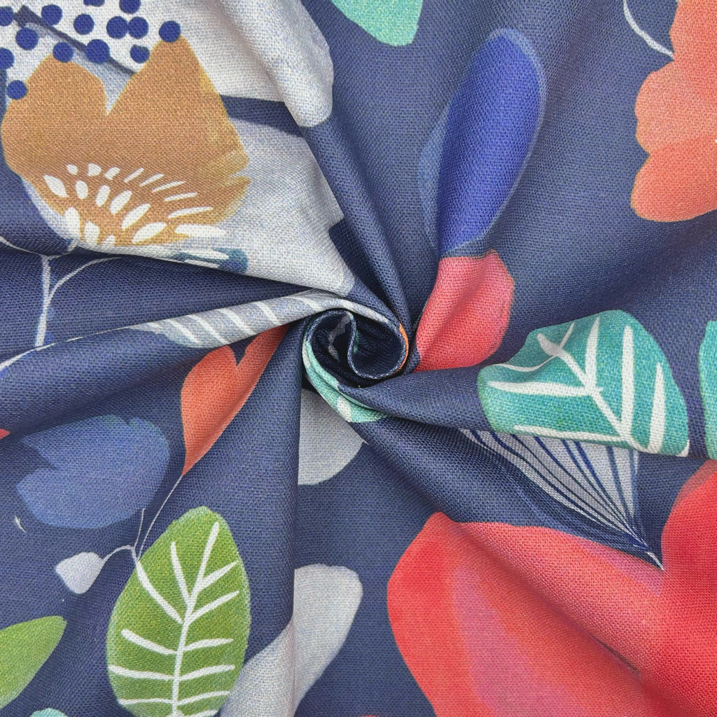 Indigo Garden Cotton Furnishing Fabric