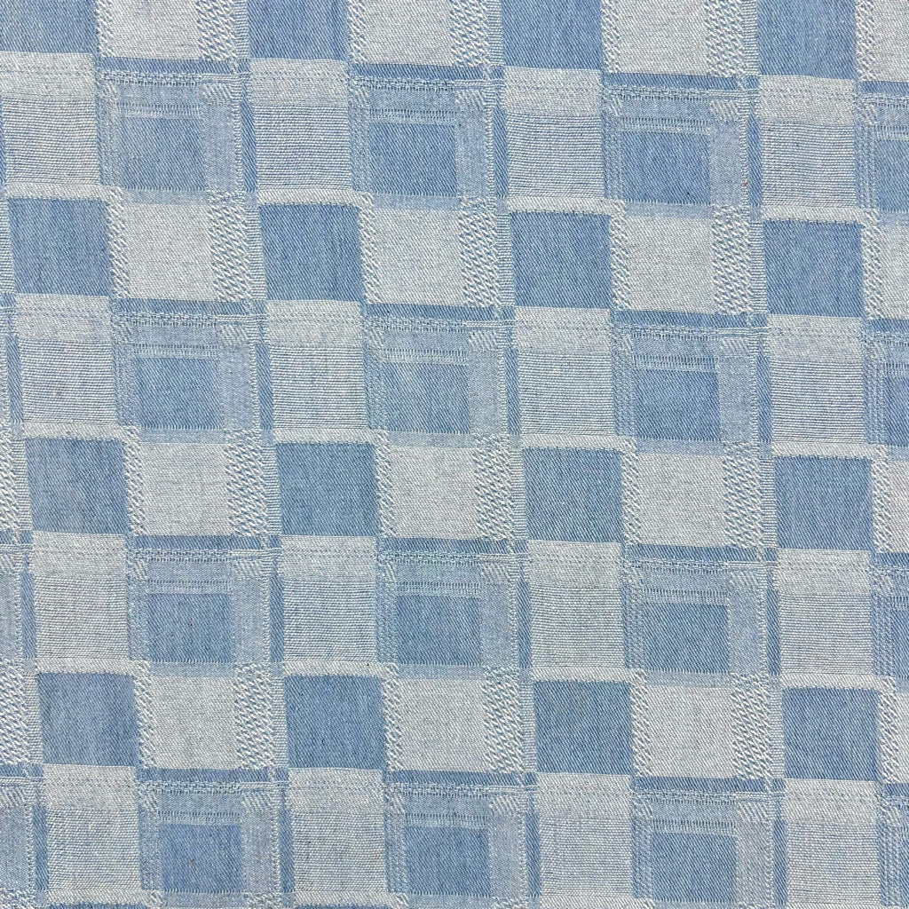 Shadow Check Jacquard Denim Fabric