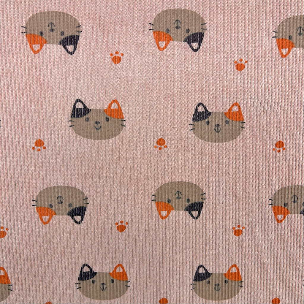Cozy Cats Stretch Corduroy Fabric