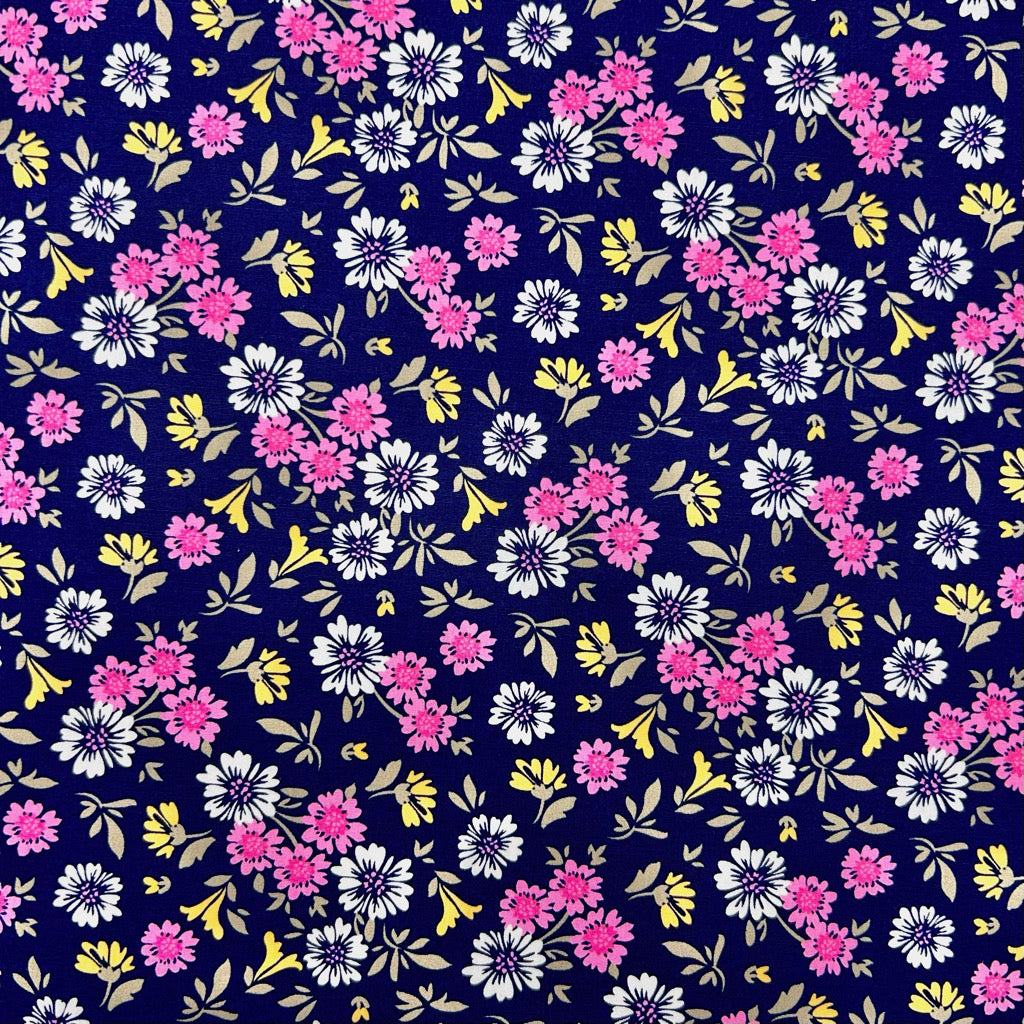 Garden Charm Rose & Hubble Cotton Poplin Fabric