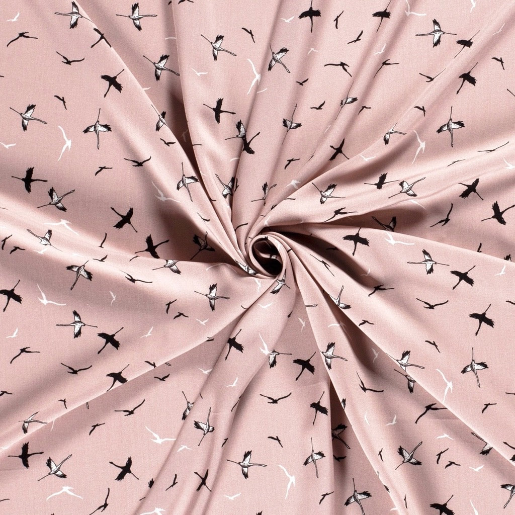 Birds Dreams Bamboo Poplin Fabric