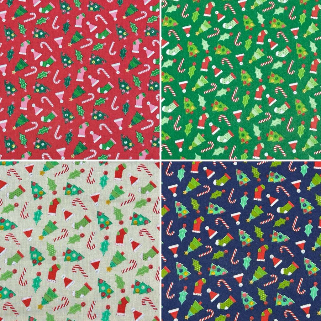 Crafty Christmas Polycotton Fabric - Pound Fabrics