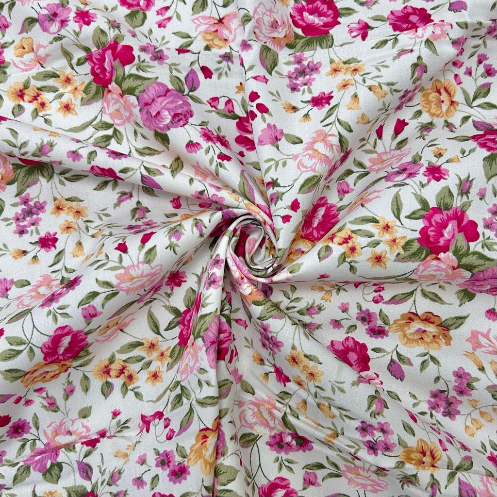 Spring Blooms Rose & Hubble Cotton Poplin Fabric – Pound Fabrics