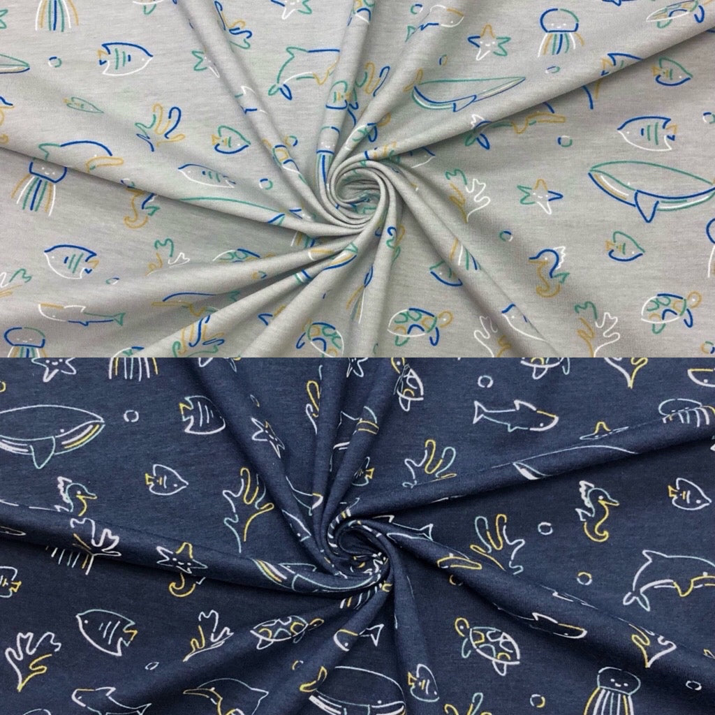 Sealife Cotton Jersey Fabric