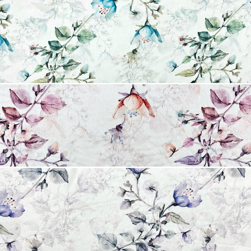 Island Petals Silky Satin Fabric
