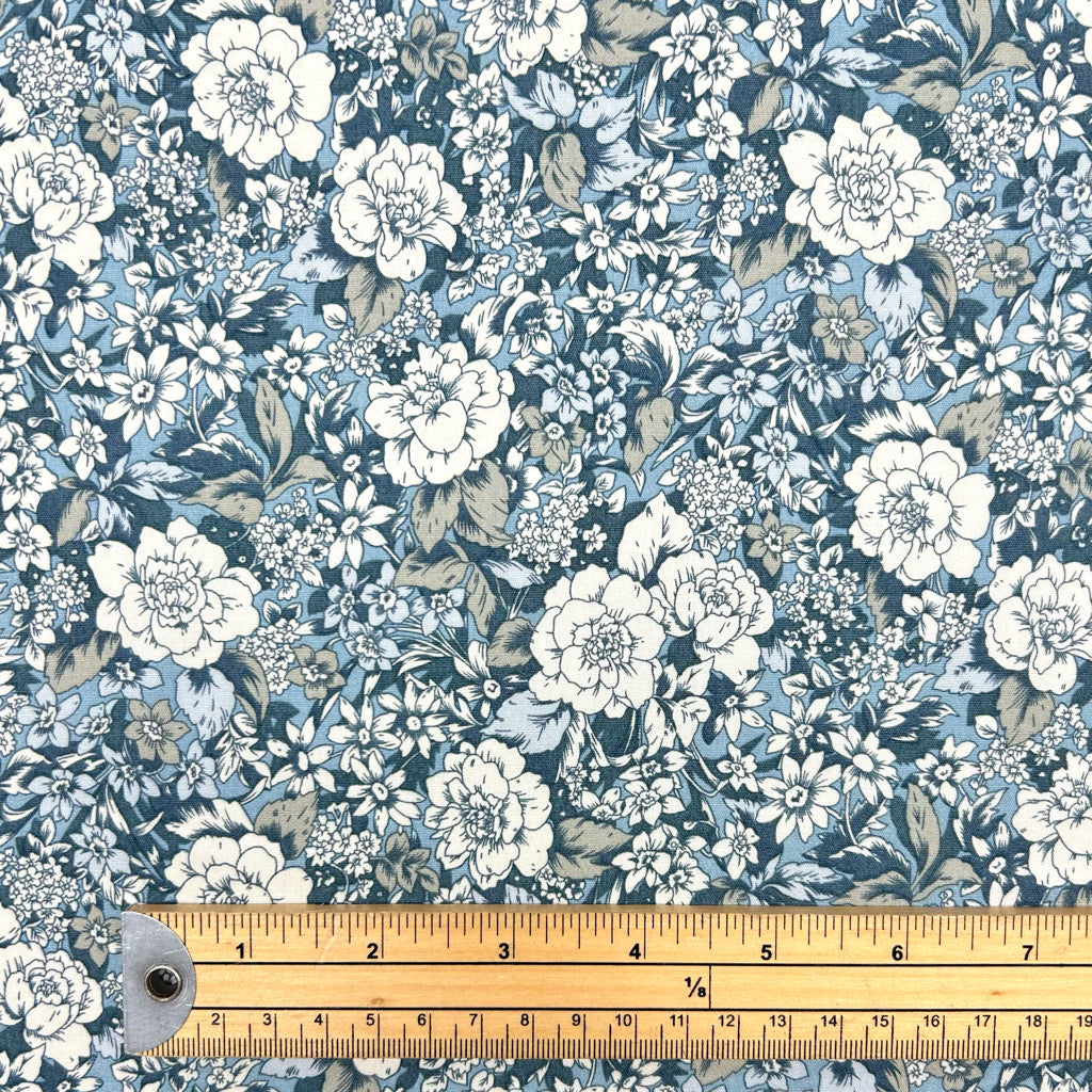 Classic Meadow Rose & Hubble Cotton Poplin Fabric