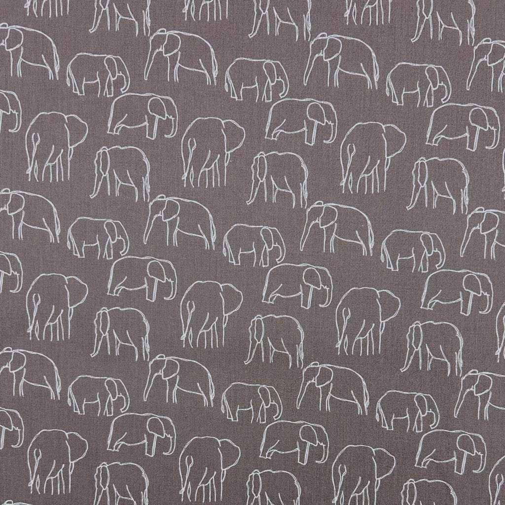 Elephant Art Cotton Poplin Fabric