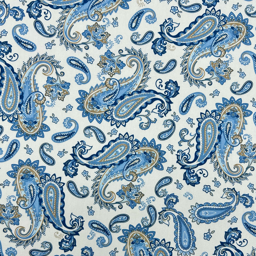 Paisley Swirl Rose & Hubble Cotton Poplin Fabric