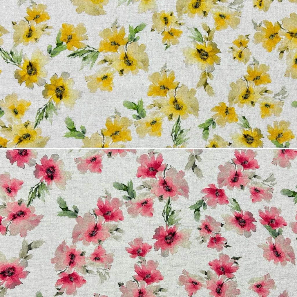 Vintage Blooms Viscose Linen Fabric - Pound Fabrics