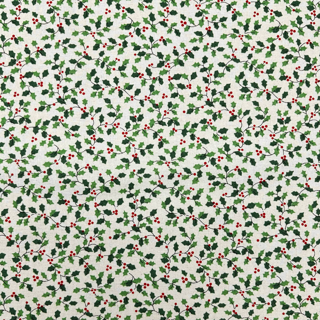 Holly Vine Christmas Cotton Fabric