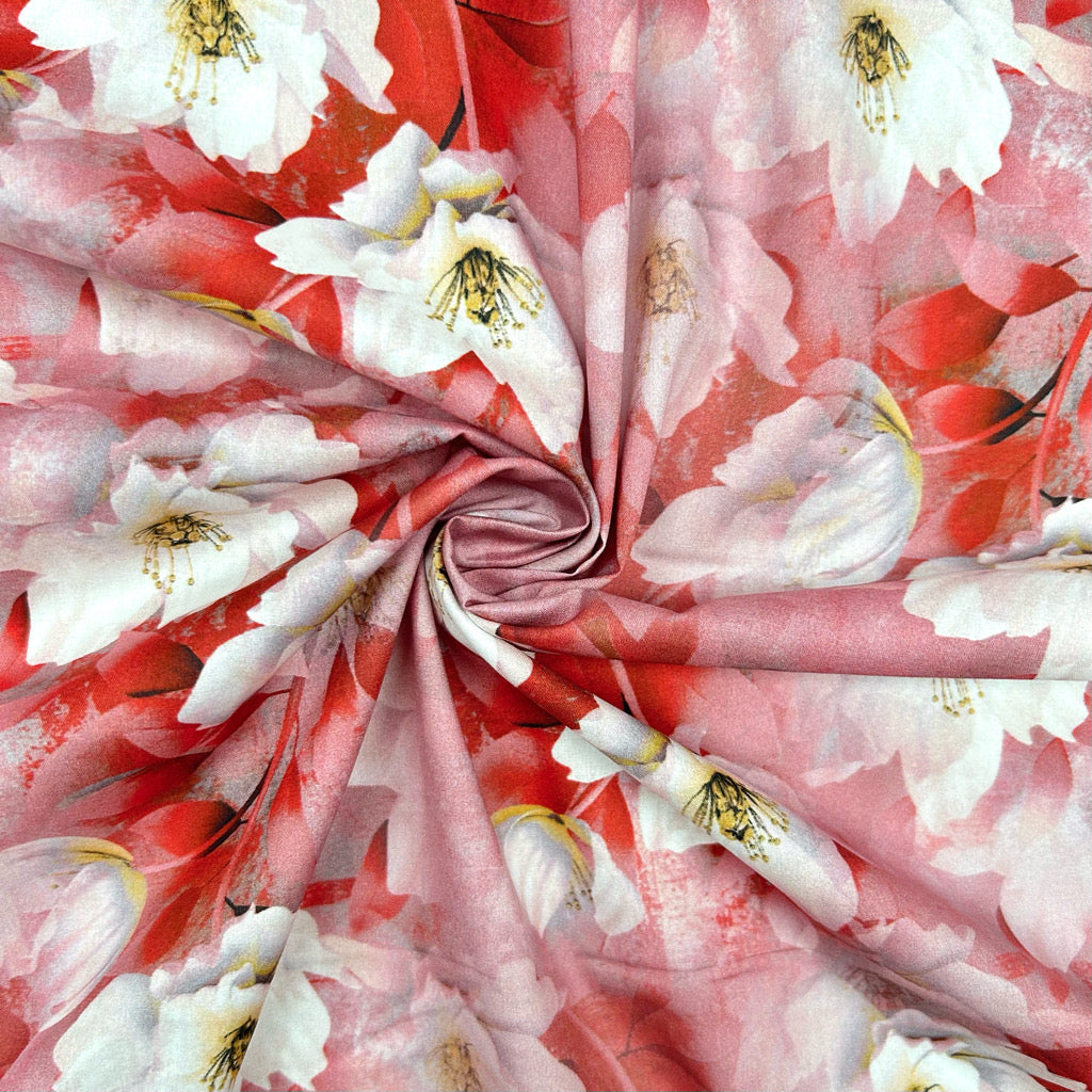 Floral Cloudscape Cotton Lawn Fabric