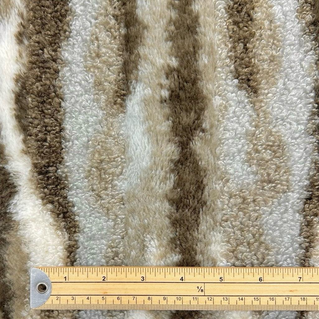 Multi Stripe Teddy Boucle Fur Fabric