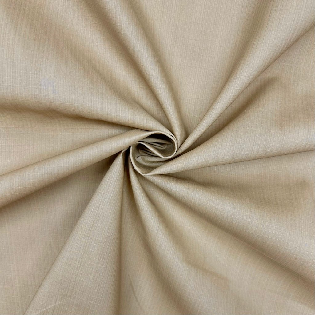Natural Check Water Resistant Ripstop Fabric