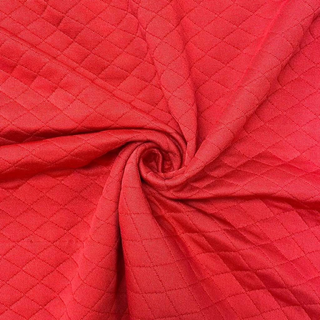 Pale Red Quilted Jersey Fabric- Seconds - Pound Fabrics