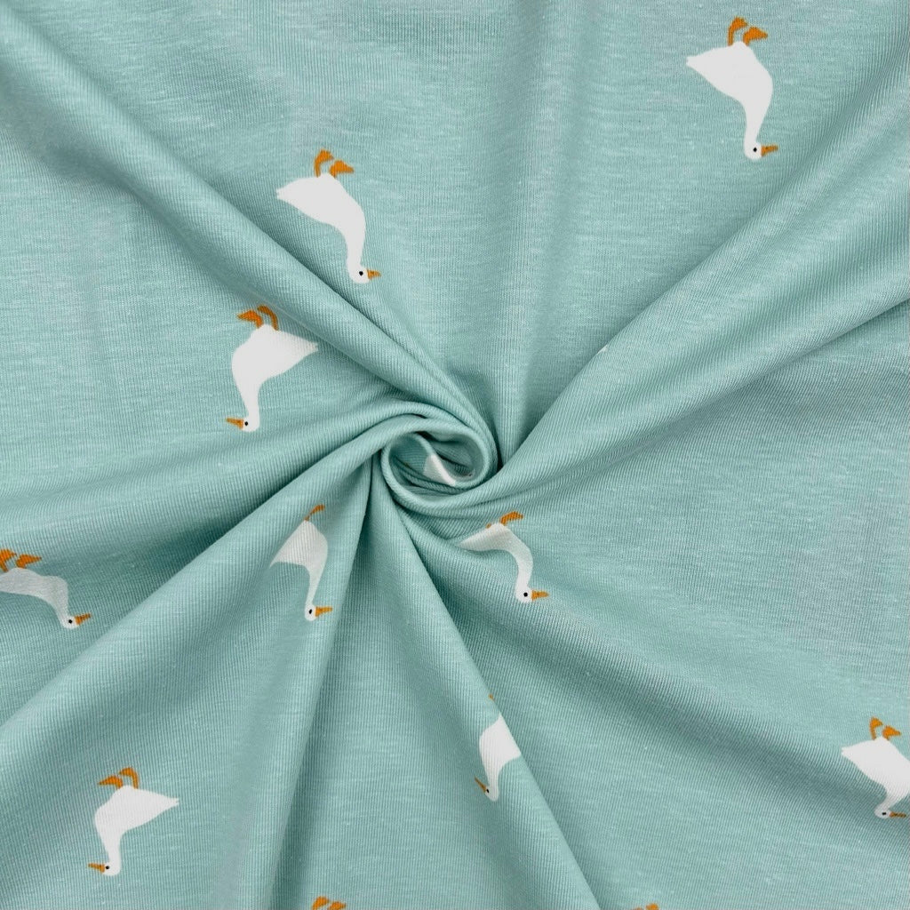 Swan Lake Cotton Jersey Fabric