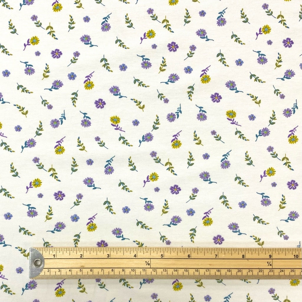 Small Multicolour Flowers Cotton Jersey Fabric