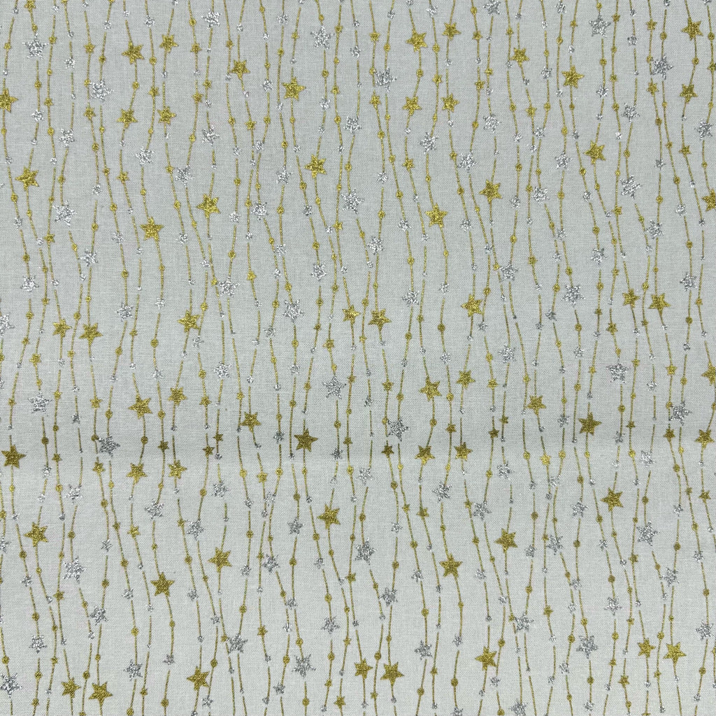 Hanging Stars Christmas Cotton Fabric