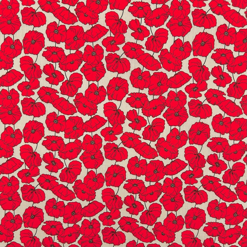 Poppy Petals Polycotton Fabric