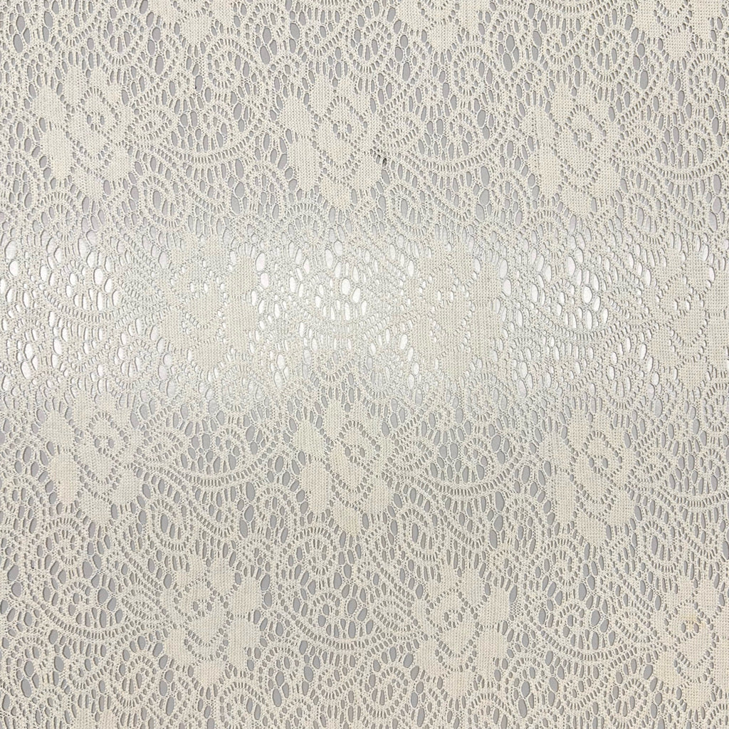 Cream Stretch Lace Fabric