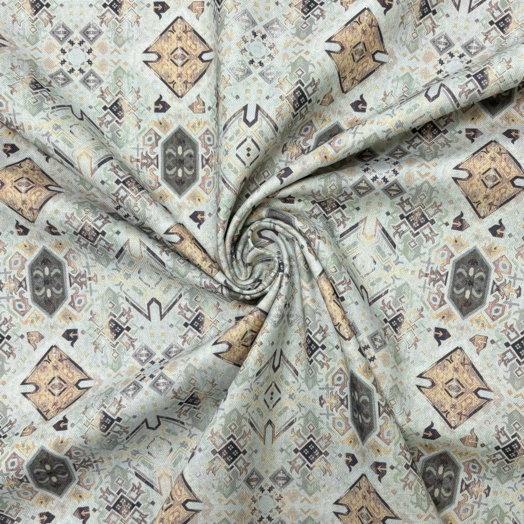 Geometrical Design Cotton Canvas Fabric