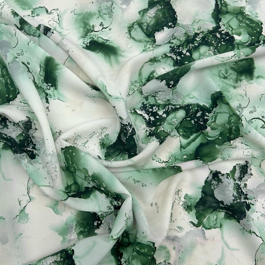 Green Marble Crepe Fabric - Pound Fabrics