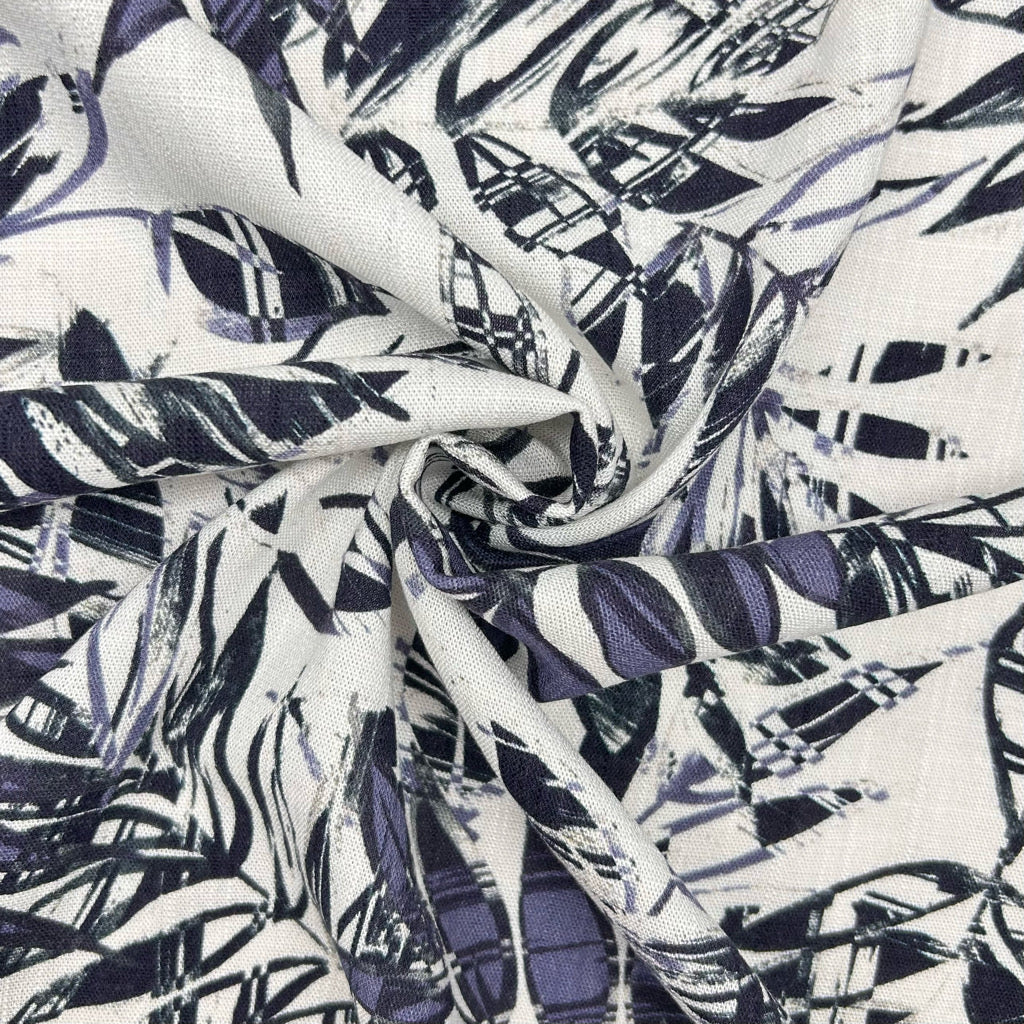Botanical Canopy Stretch Linen Mix Fabric