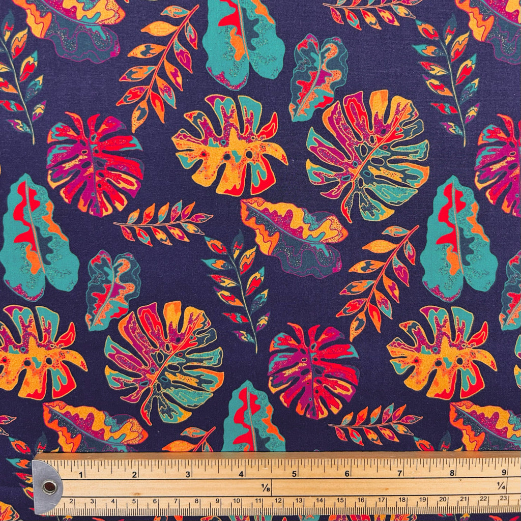 Dark Tropics Rose &amp; Hubble Cotton Poplin Fabric