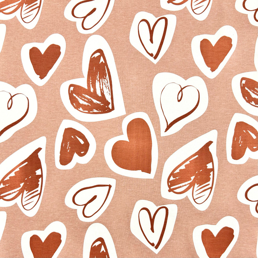 Hearts Club French Terry Fabric