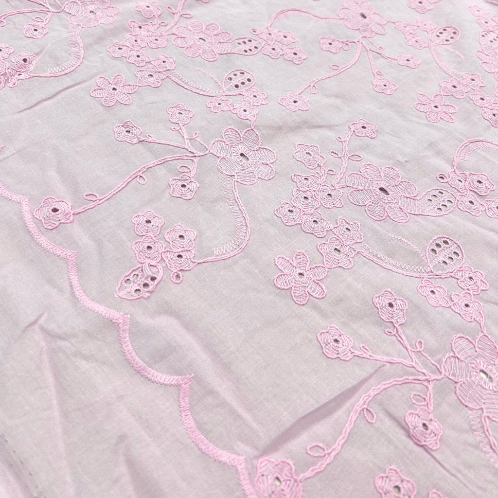 Floral Perfection Embroidered Cotton Fabric