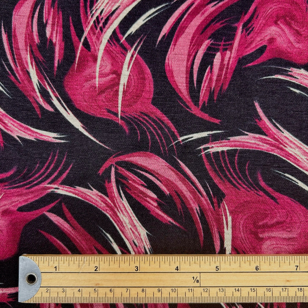 Abstract Feathers Digital Modal-Touch Jersey Fabric