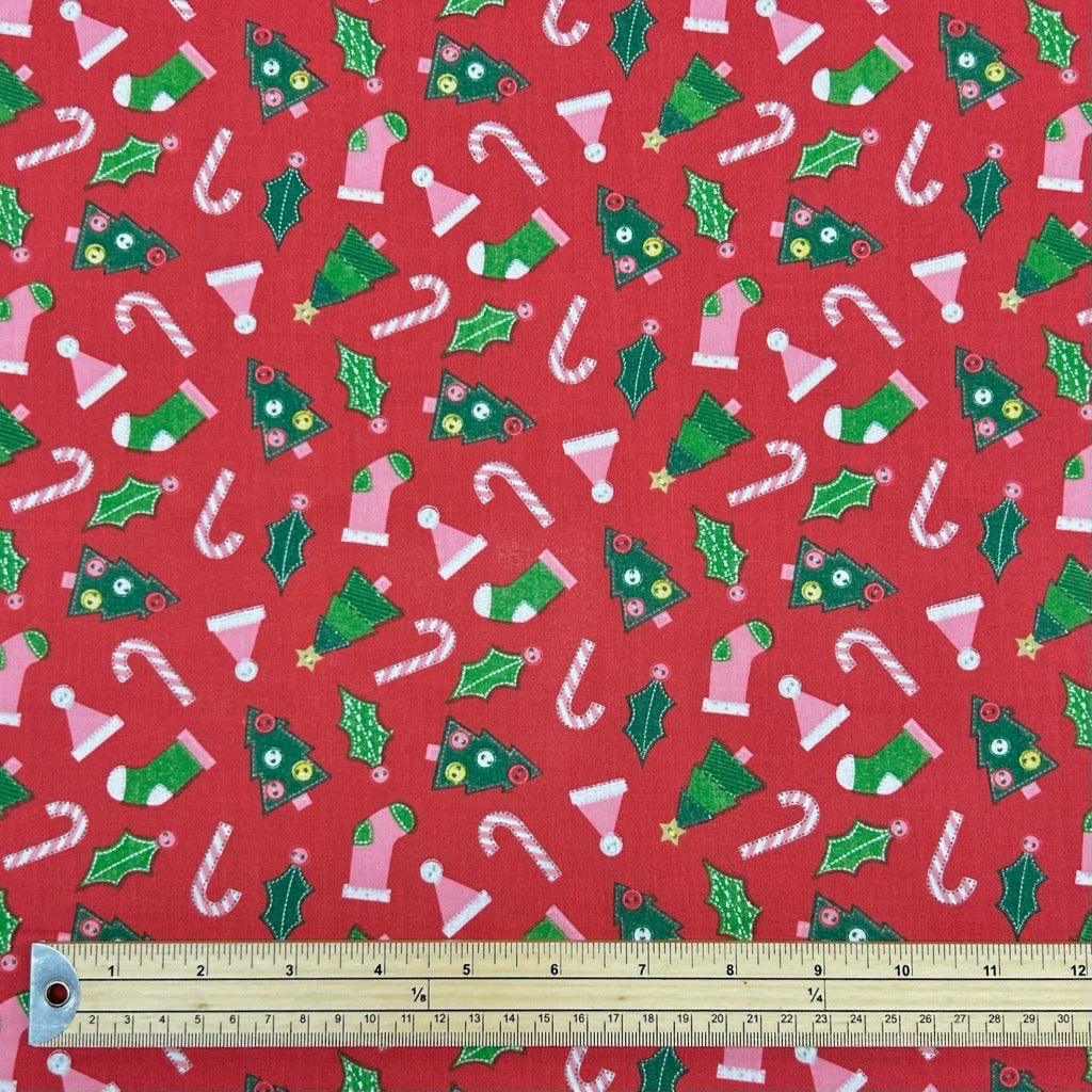 Crafty Christmas Polycotton Fabric - Pound Fabrics