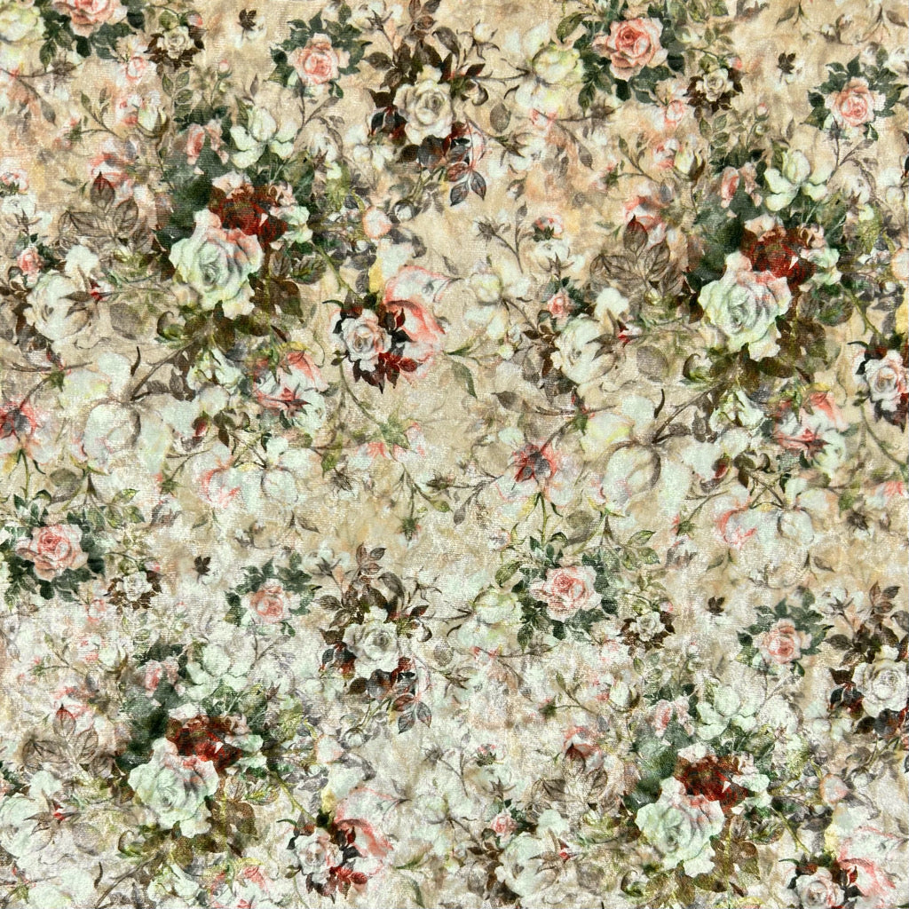Victorian Garden Stretch Velvet Fabric