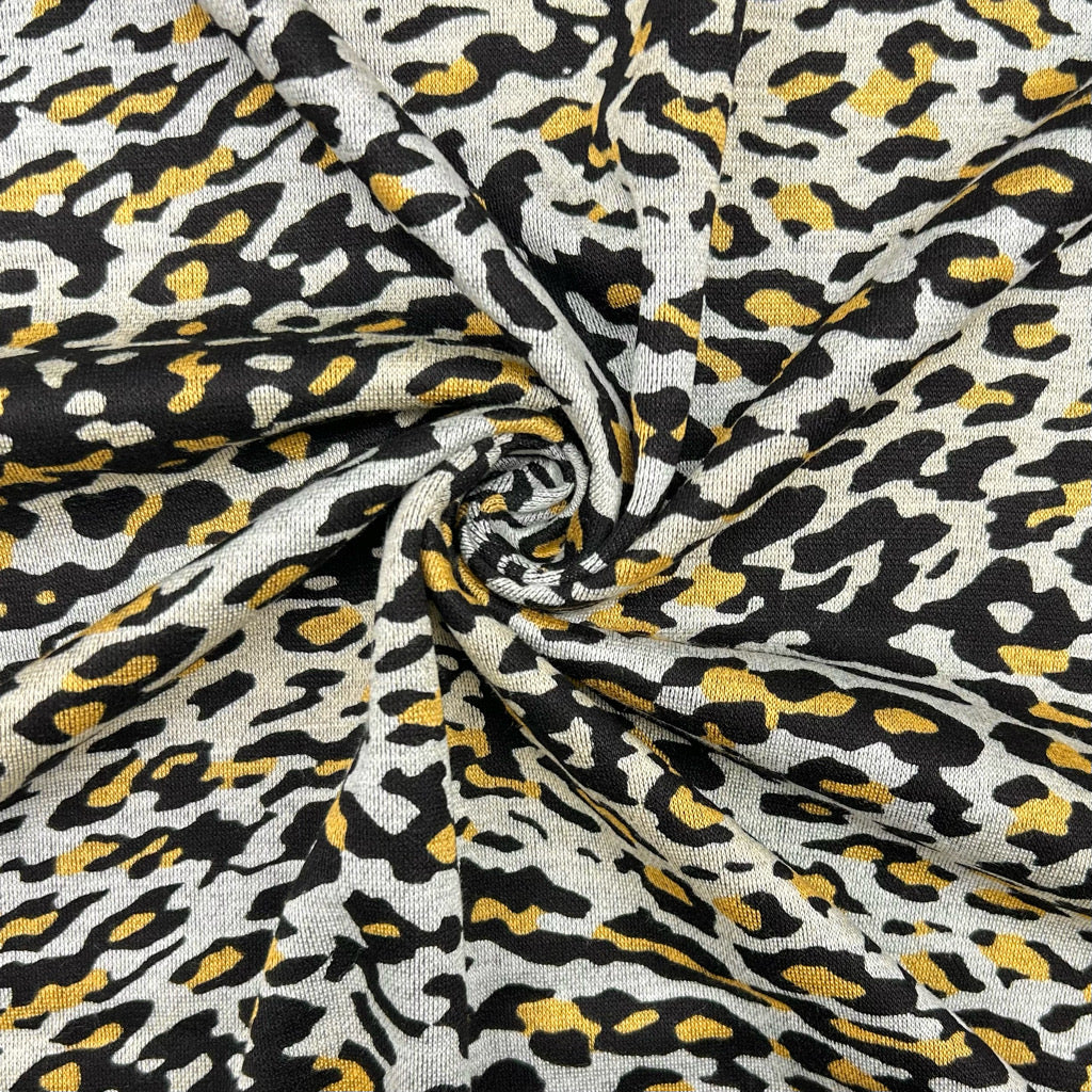 Ombre Leopard Viscose Ponte Roma Fabric